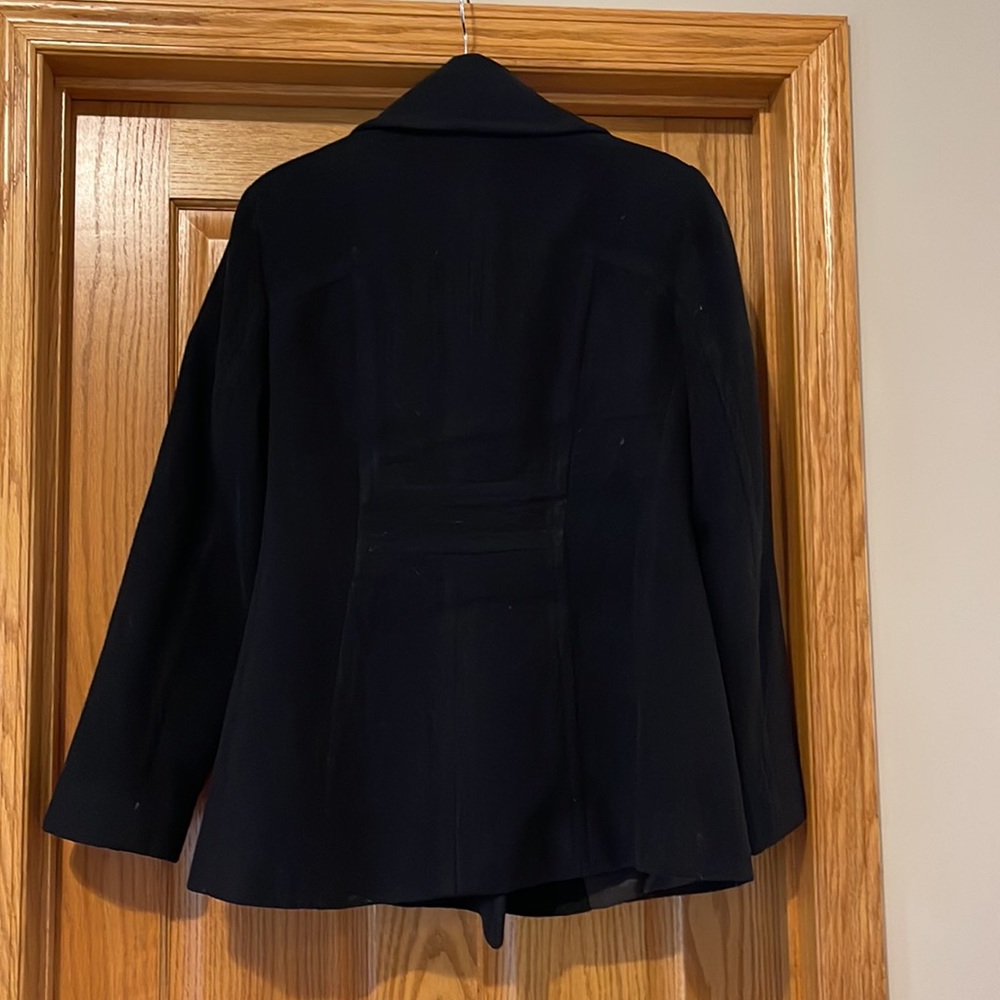 Croft & Barrow Solid Black Double Breasted Wool B… - image 3